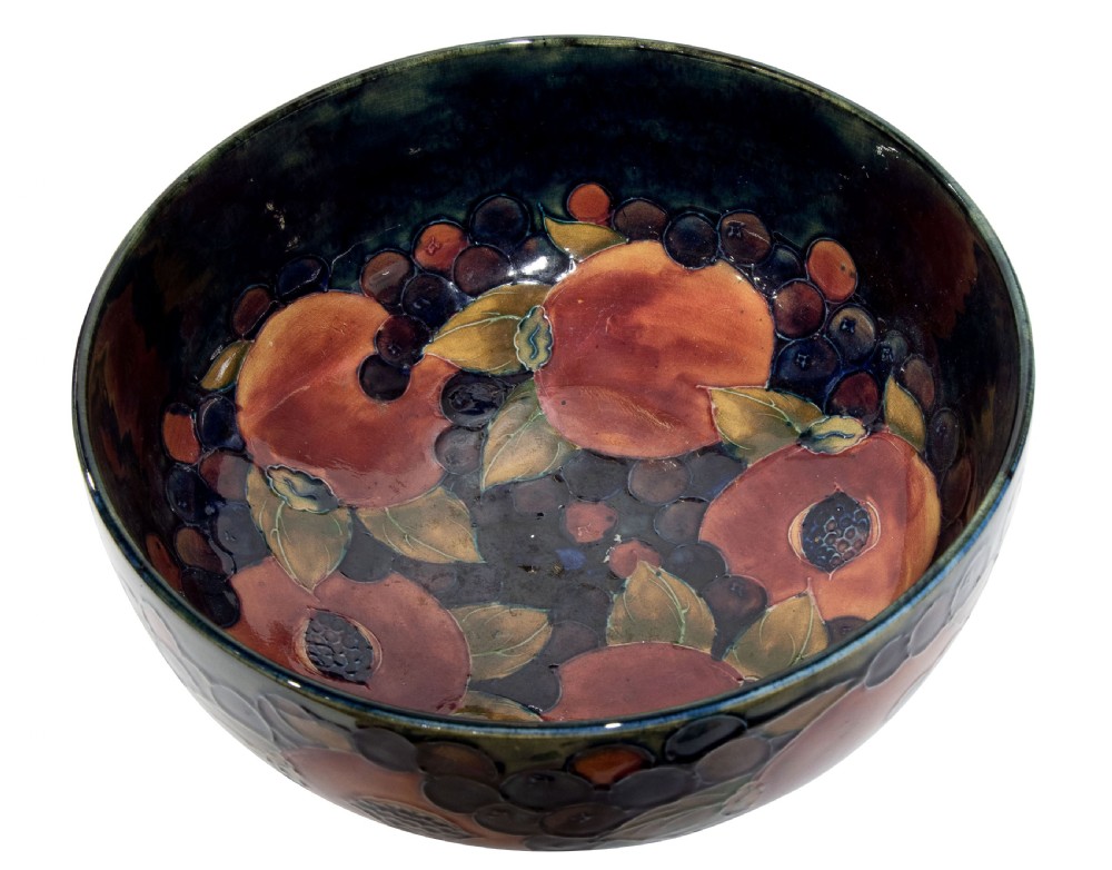 William Moorcroft 1920's pomegranate with seeds 10 1/2