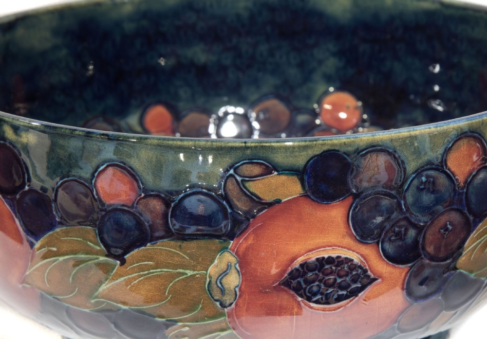 William Moorcroft 1920's pomegranate with seeds 10 1/2