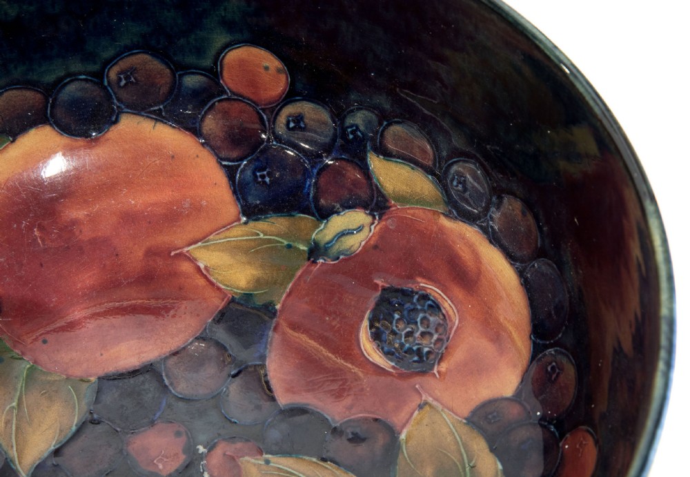 William Moorcroft 1920's pomegranate with seeds 10 1/2
