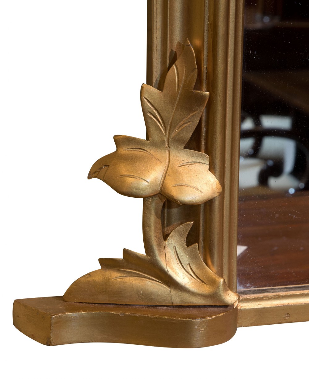 English Victorian carved & giltwood framed overmantel mirror c1860 View II
