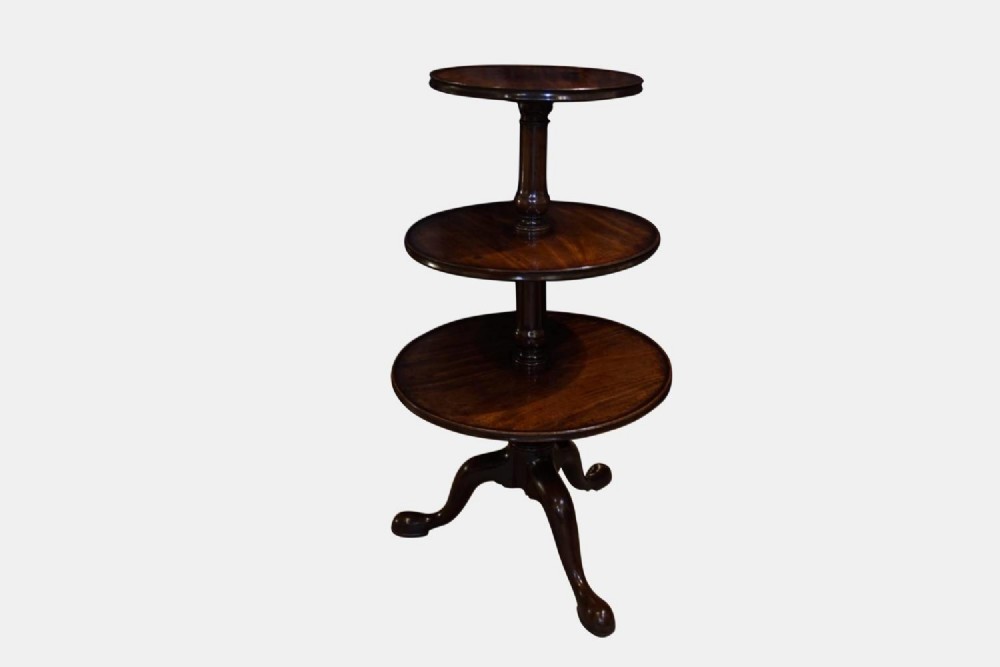 George II Mahogany 3 Tier Dumb Waiter