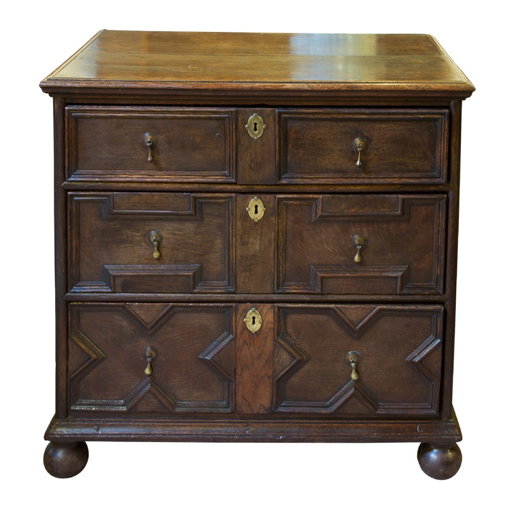 William & Mary Small Oak Chest of Drawers View III