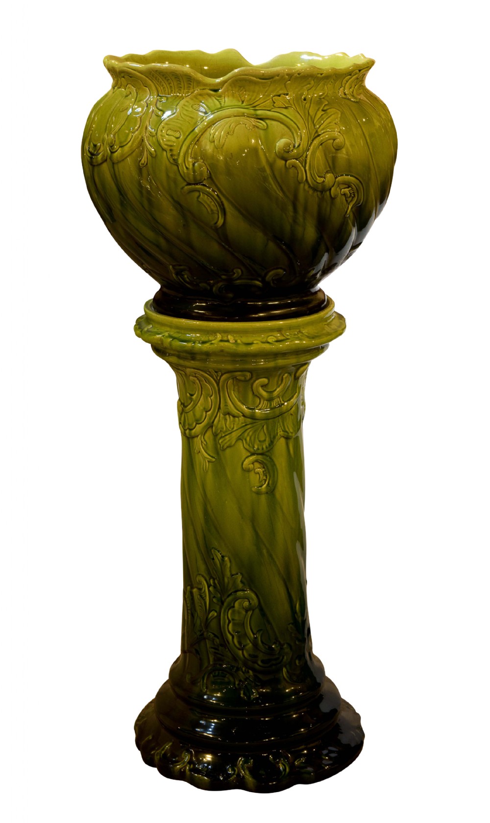 Green Majolica Planter c1900