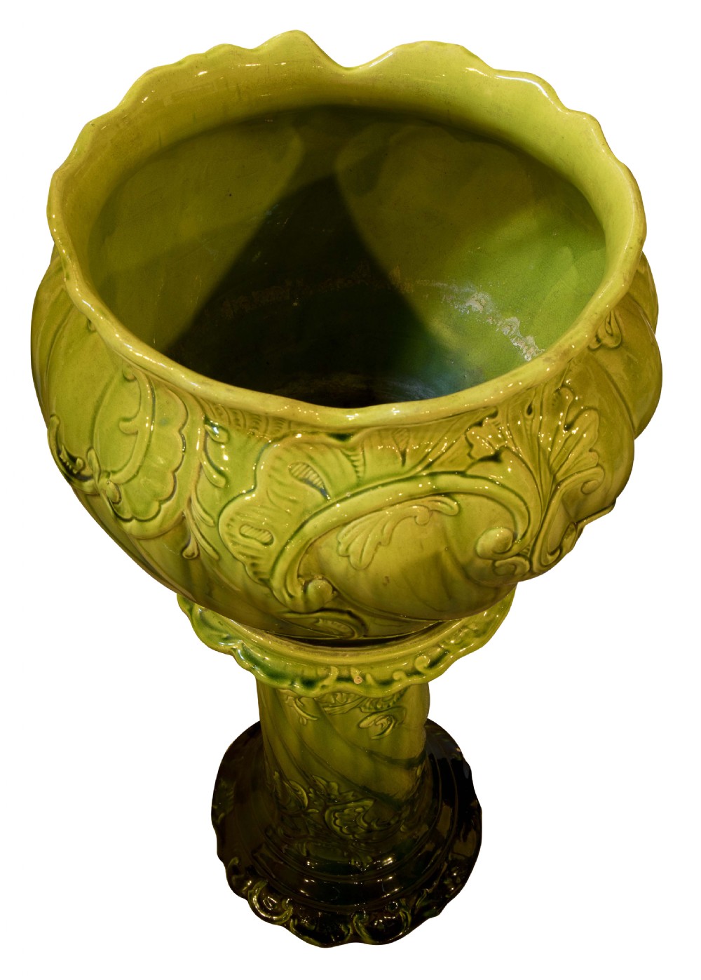 Green Majolica Planter c1900 View II