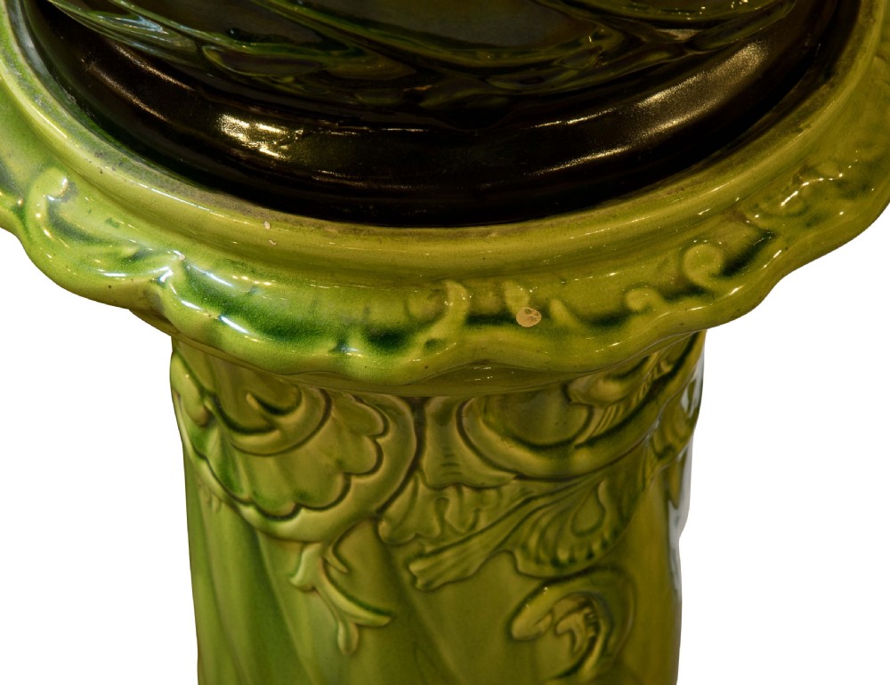 Green Majolica Planter c1900 View III