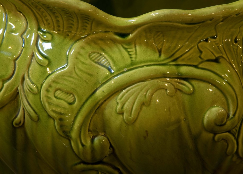 Green Majolica Planter c1900 View IV
