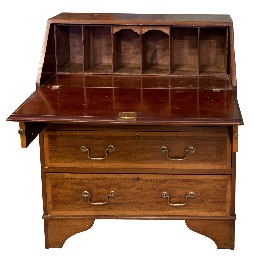 Edwardian Shell-Inlaid Mahogany Bureau View IV