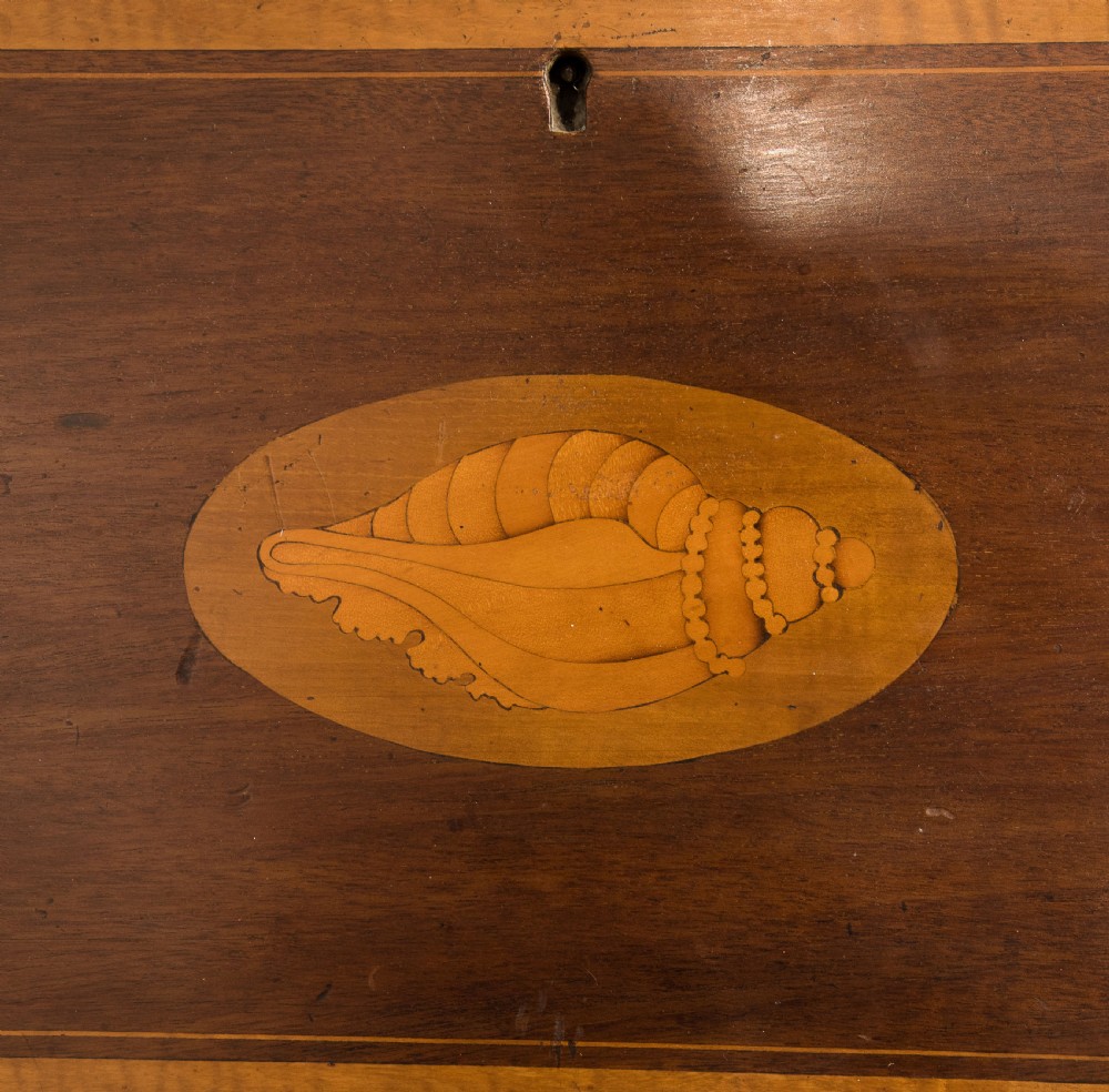 Edwardian Shell-Inlaid Mahogany Bureau View VII