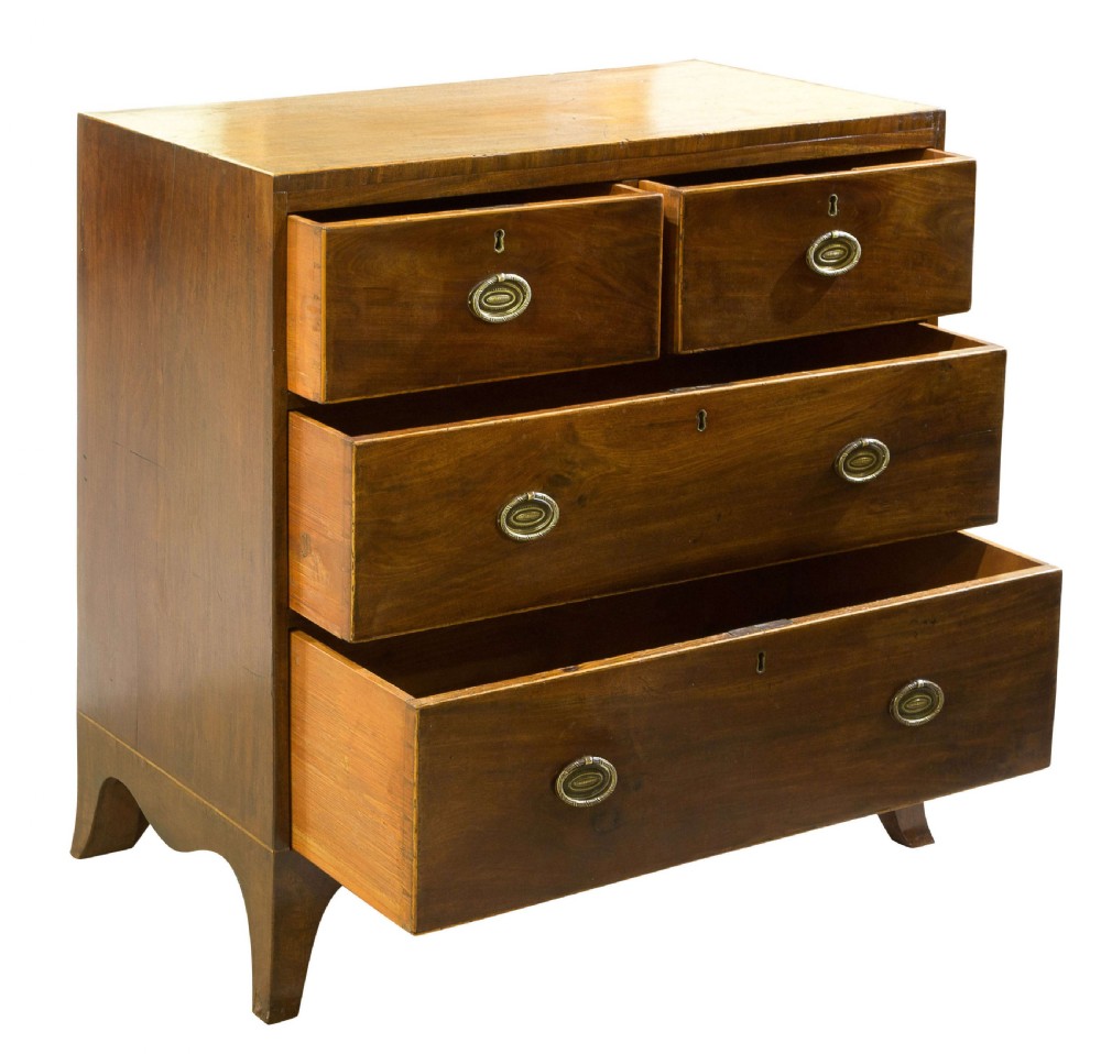Small Mahogany string inlaid Chest of Drawers c1830 View II