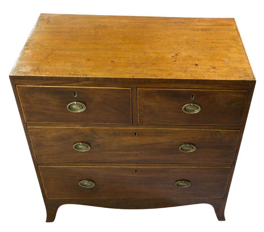 Small Mahogany string inlaid Chest of Drawers c1830 View VI
