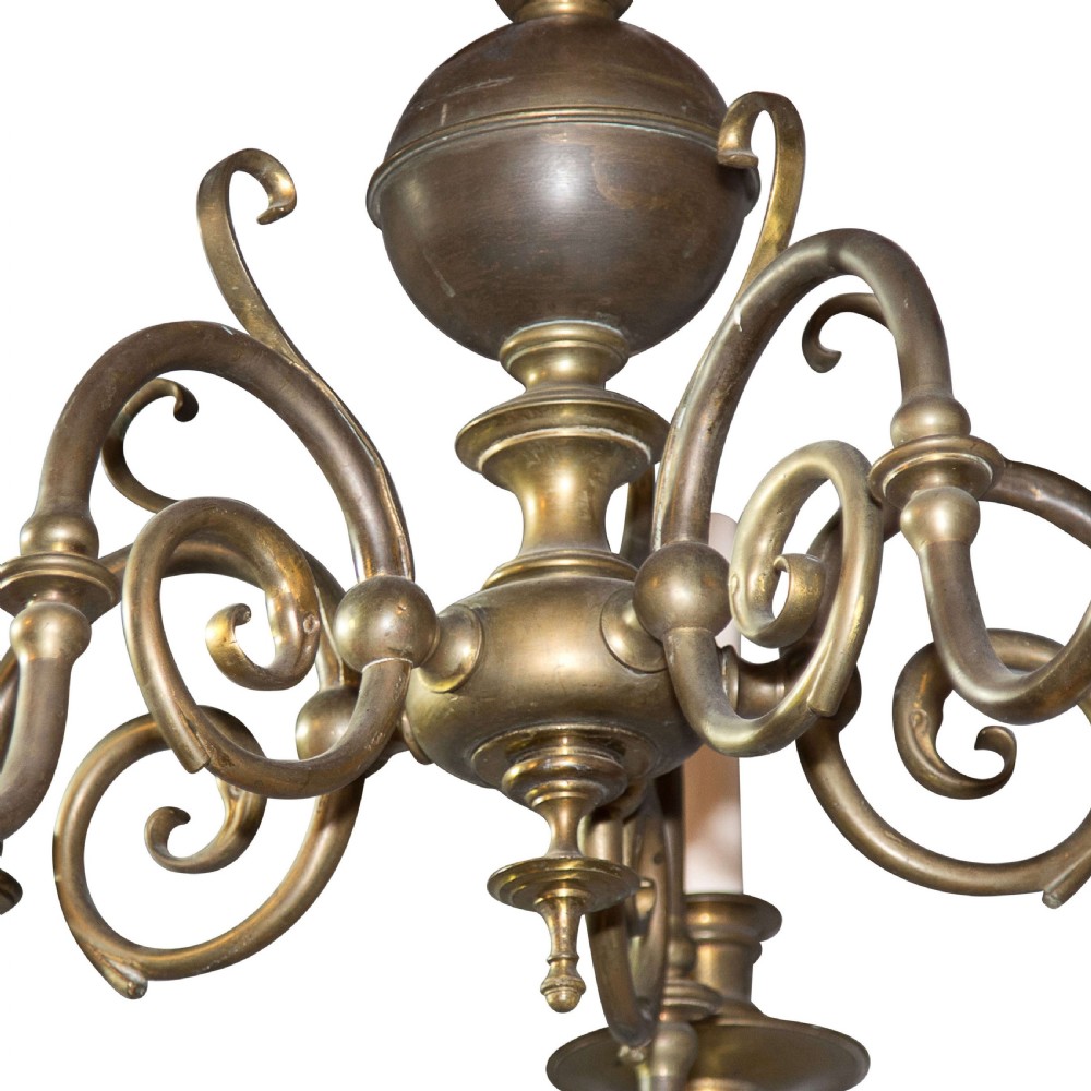 5 light Dutch style chandelier c1900 (rewired) View II