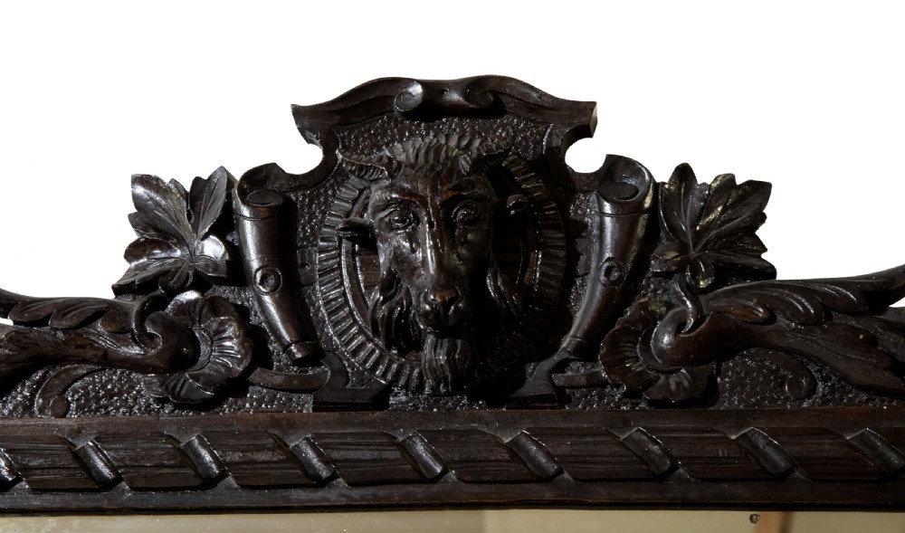 Carved oak wall mirror c1880 View III