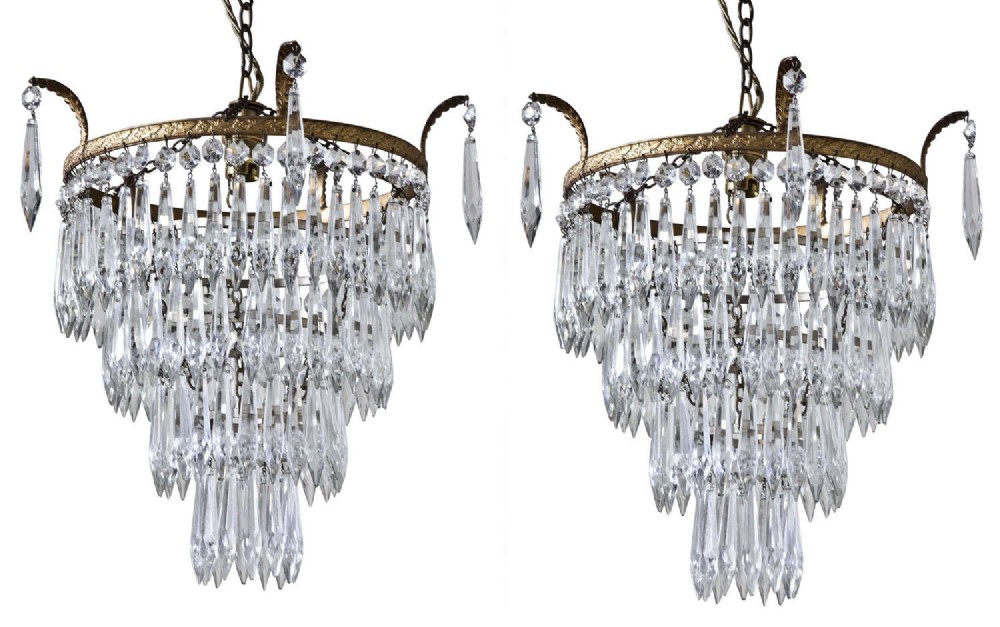 Pair of Art Deco Chandeliers