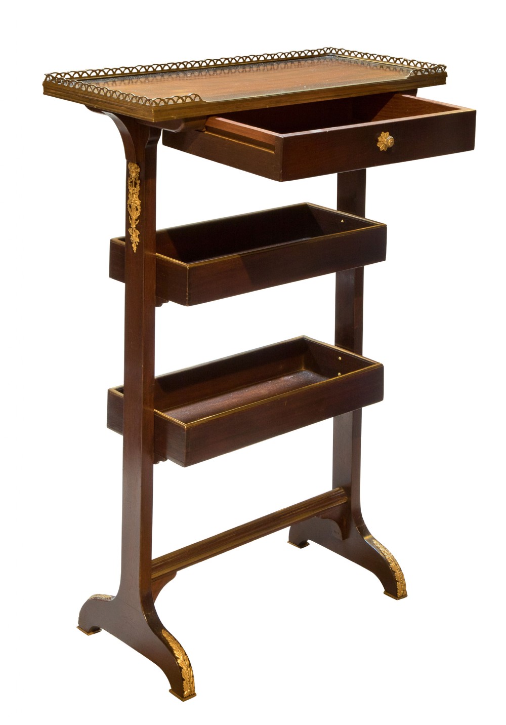 French Brass Mounted Mahogany Work Table View II