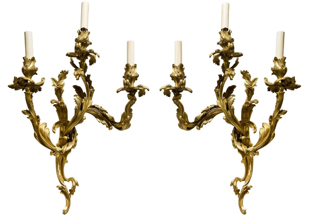 Pair of French Ormolu Wall Sconces