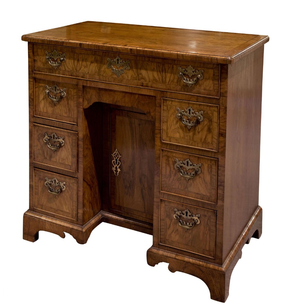 George II Walnut Kneehold Desk
