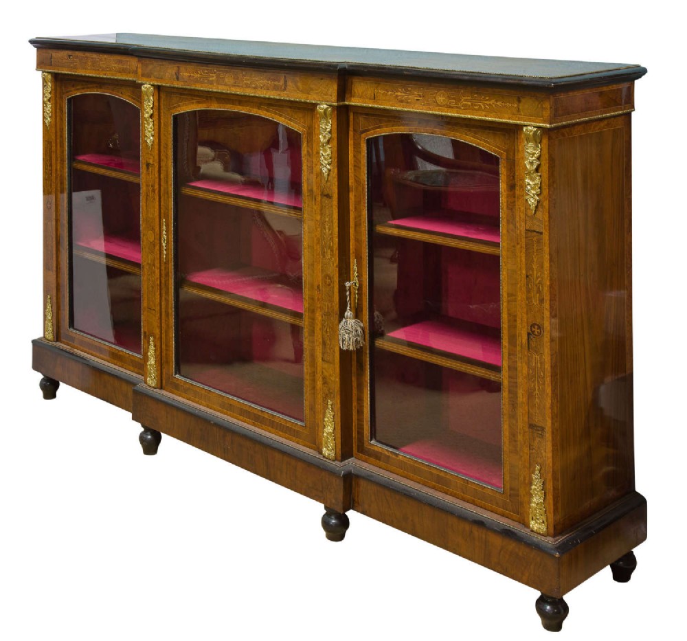 A Fine Figured and Burr Walnut Side Cabinet c1870