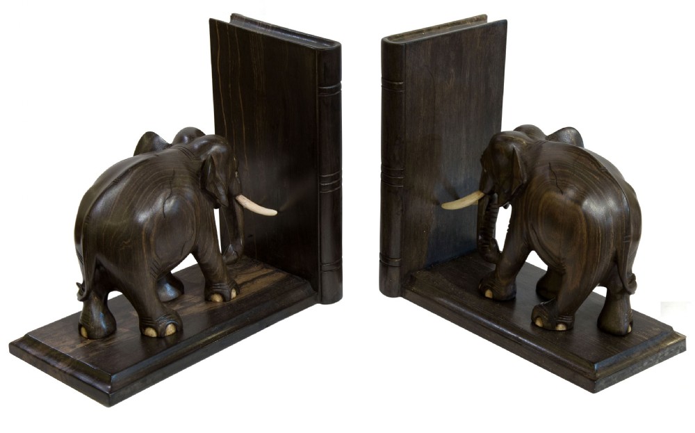 Fine Quality Pair of Edwardian Elephant Bookends View II