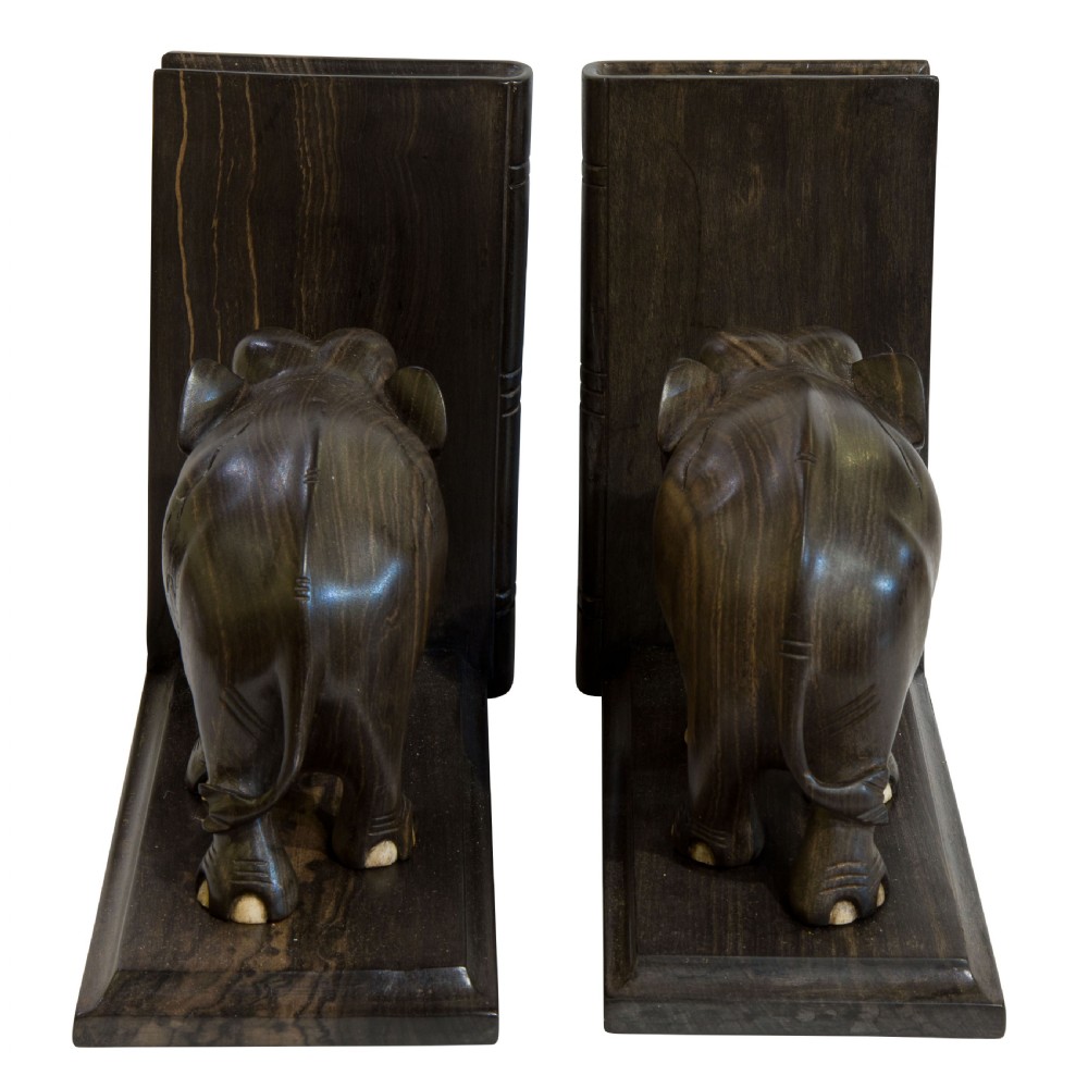 Fine Quality Pair of Edwardian Elephant Bookends View III