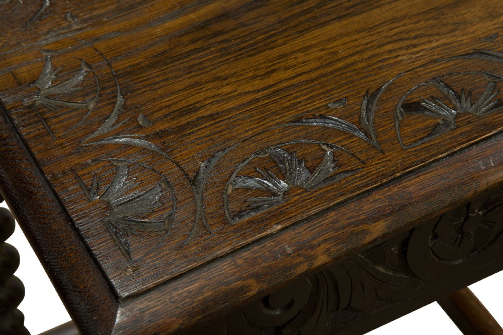 Carved Oak Occasional Table c1880 View V
