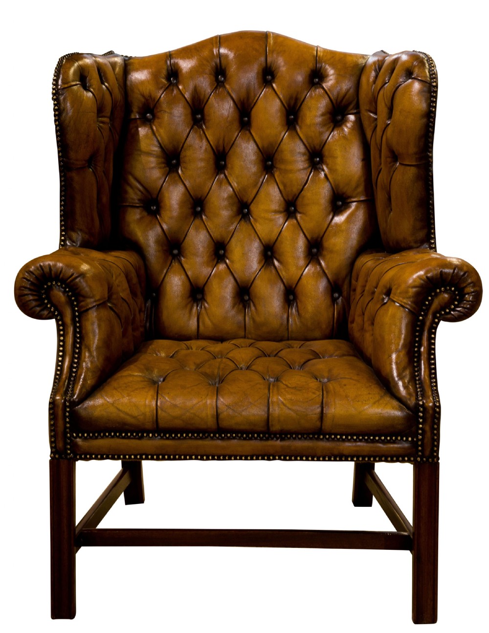 18thc Style Leather Wing Chair c1900 View II