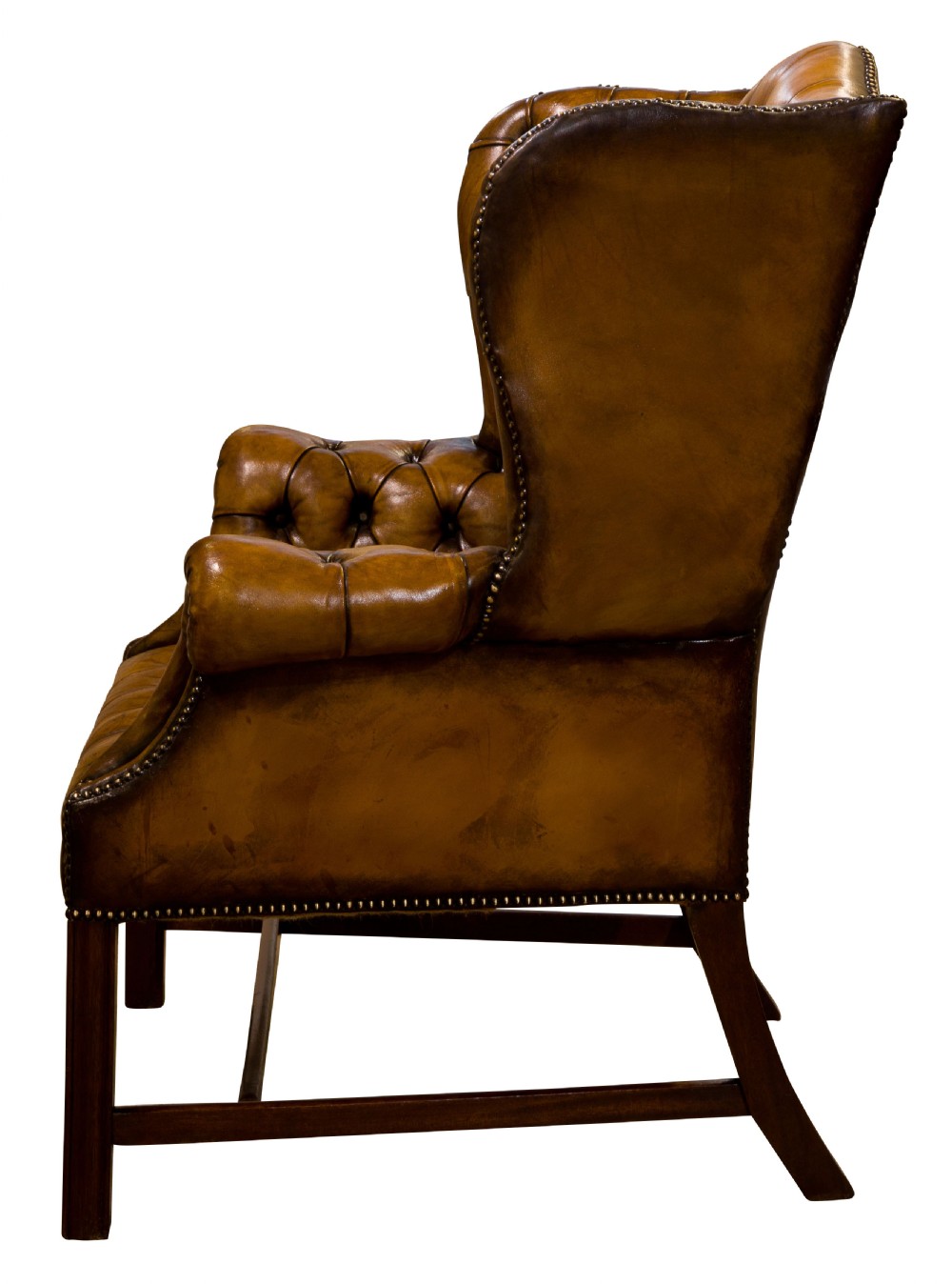 18thc Style Leather Wing Chair c1900 View III