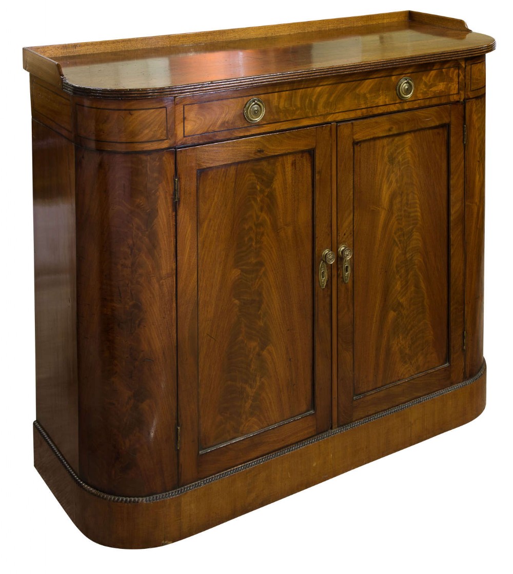 Regency Mahogany D Shaped Side Cabinet