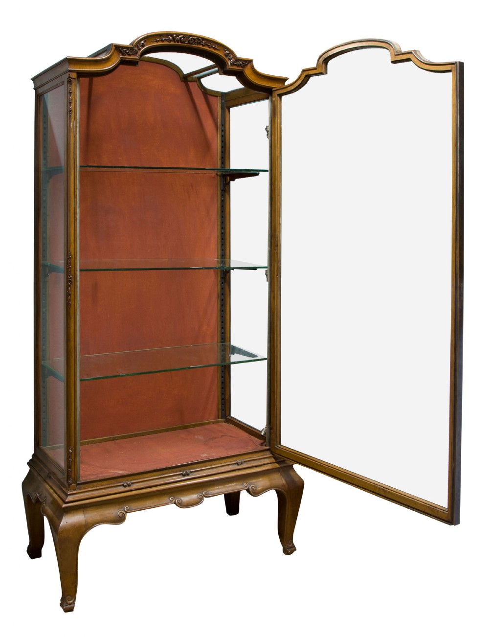 
19thc Continental Walnut Display Cabinet View II