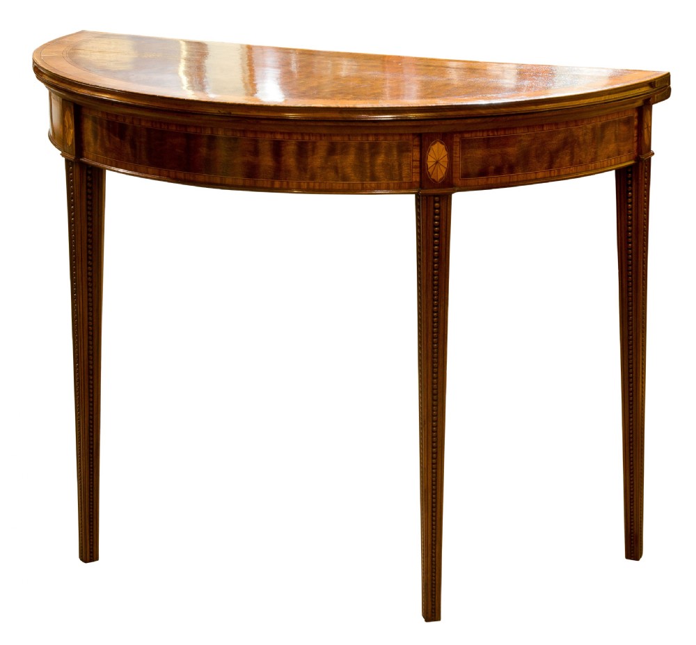 George III Mahogany & Satinwood Card Table