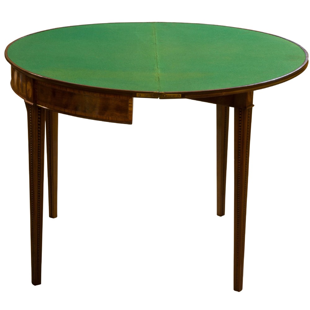 George III Mahogany & Satinwood Card Table View II