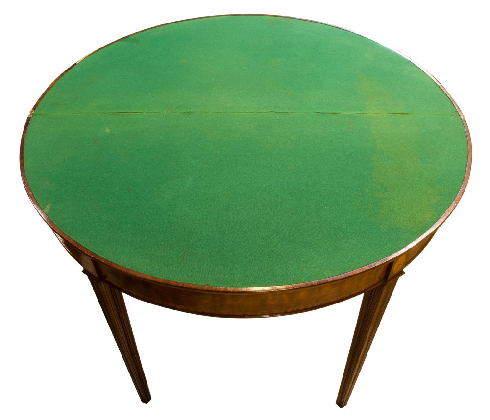 George III Mahogany & Satinwood Card Table View V