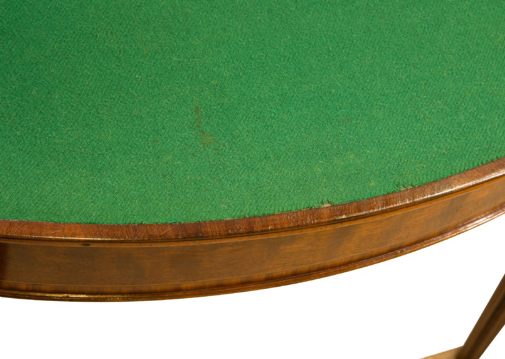 George III Mahogany & Satinwood Card Table View IX