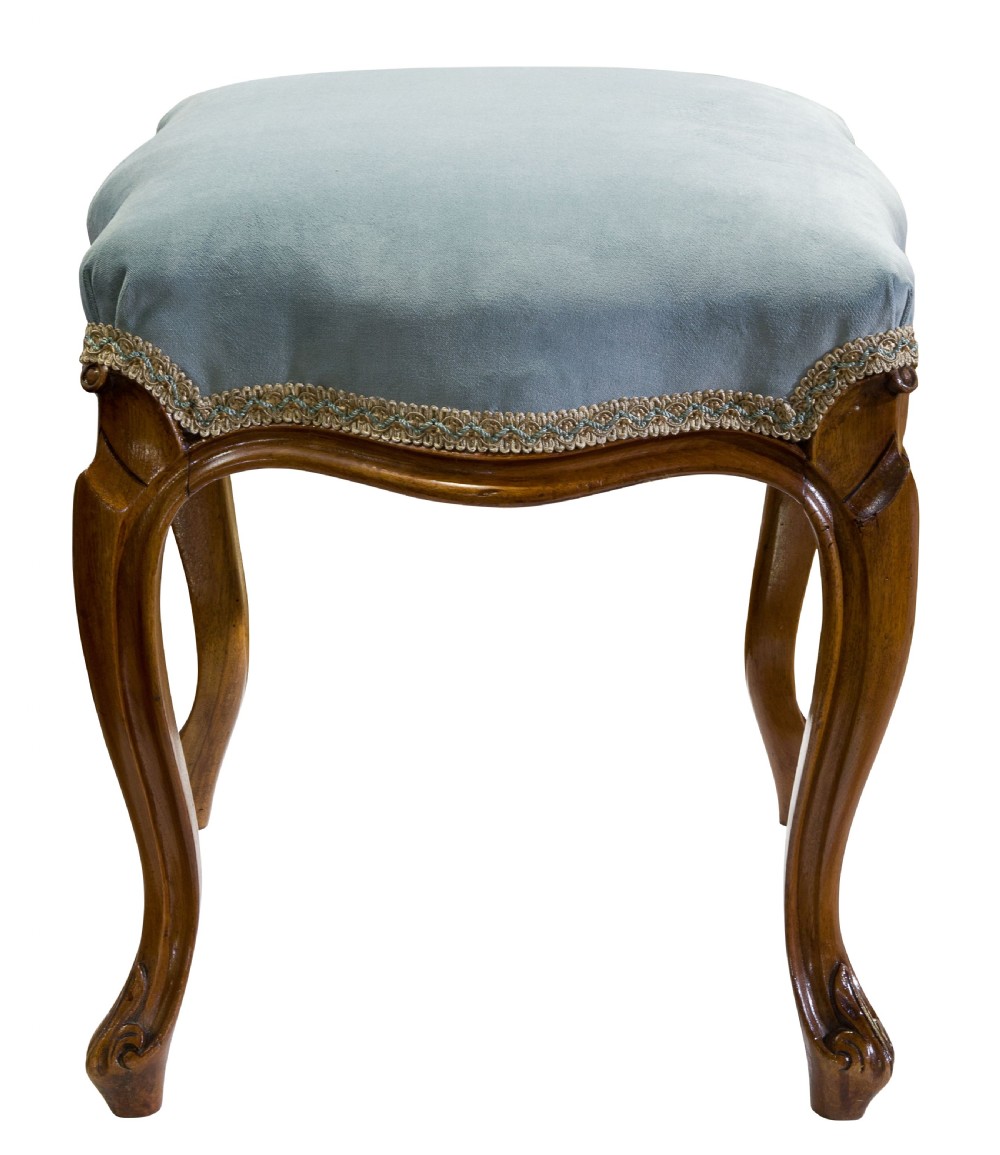 Victorian Walnut Stool on Cabriole Legs View III