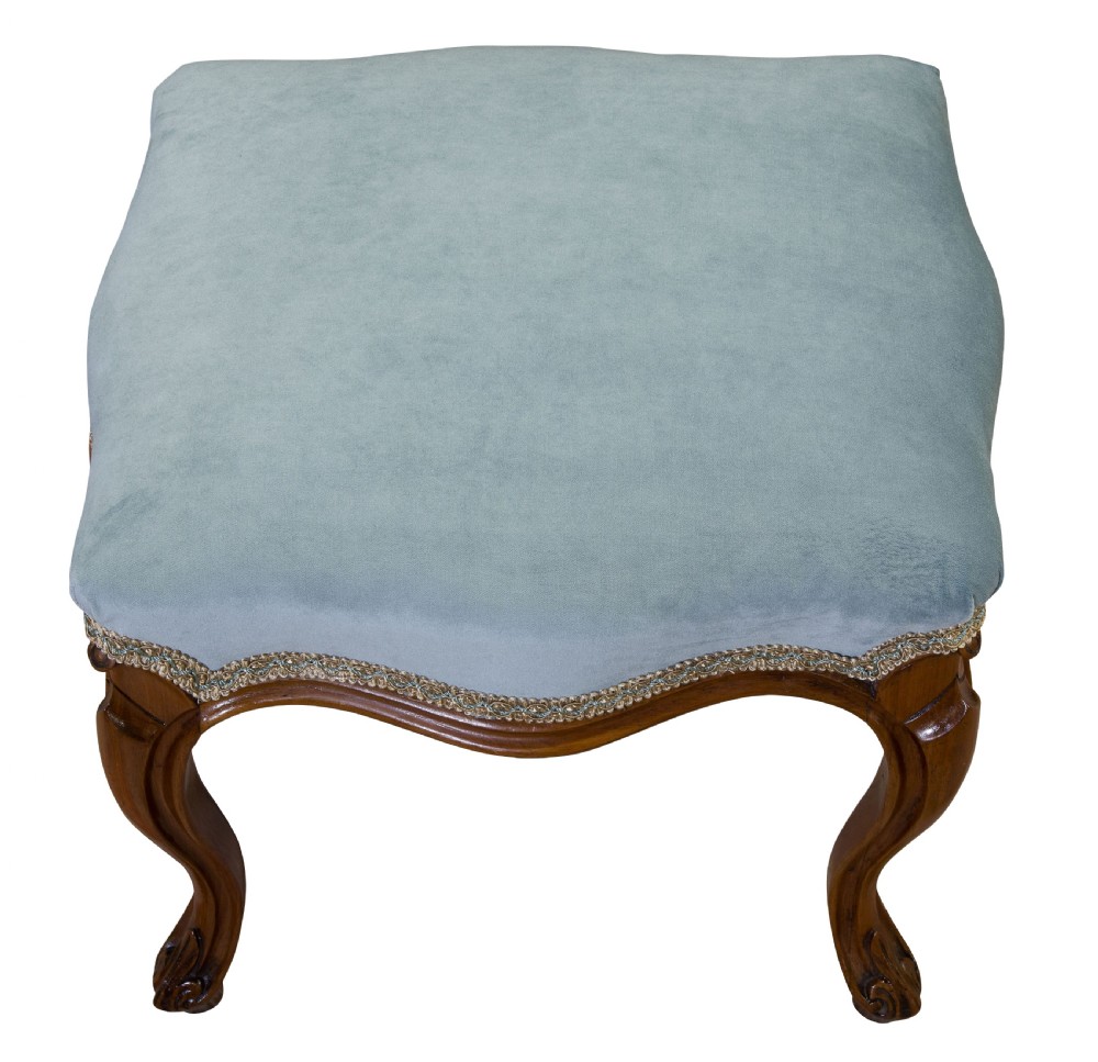 Victorian Walnut Stool on Cabriole Legs View IV