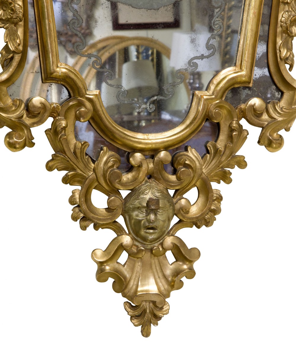 Pair of Italian Gilded Mirrors with Cherub Decoration View IX