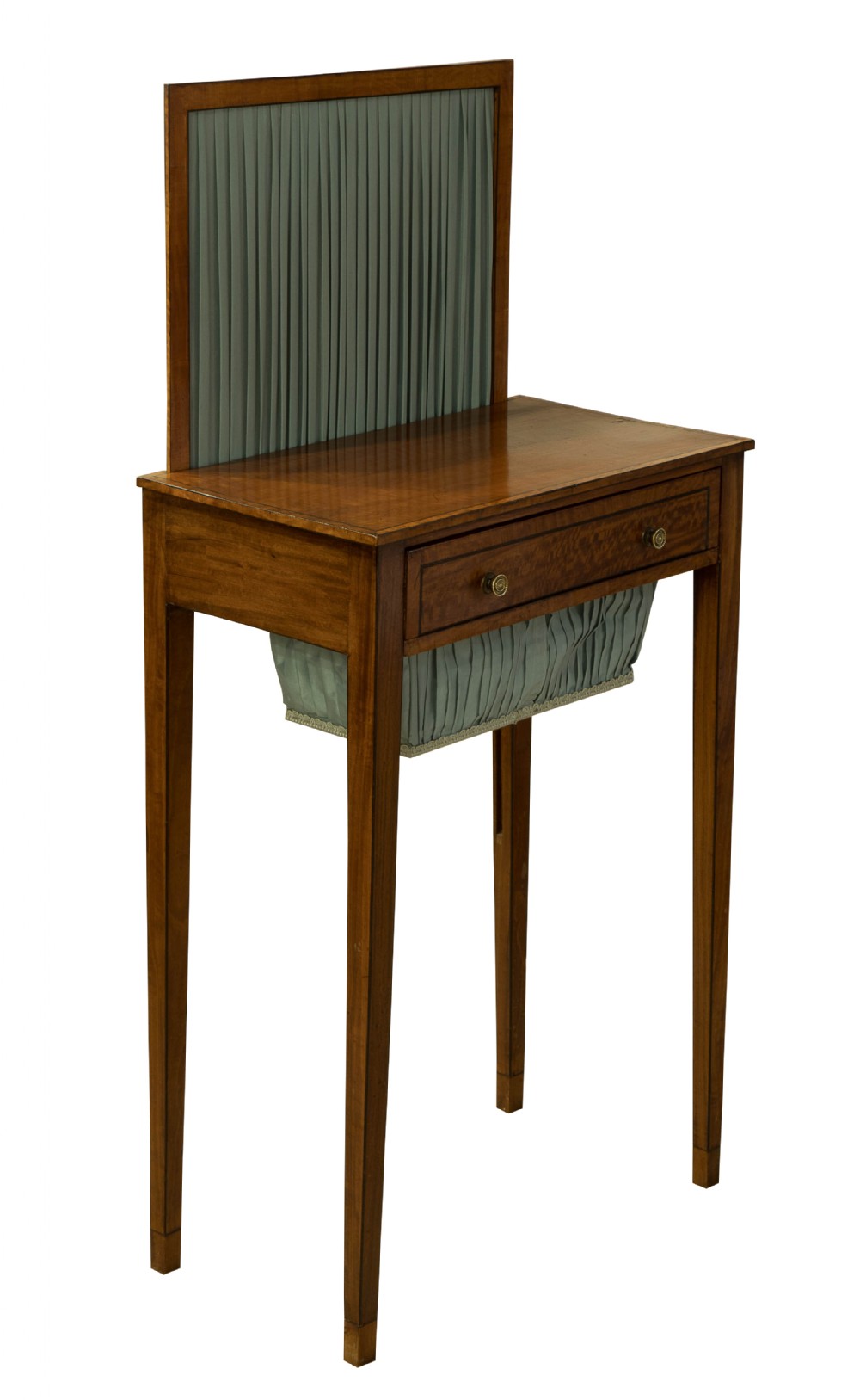 Satinwood Work Table with Fire Screen