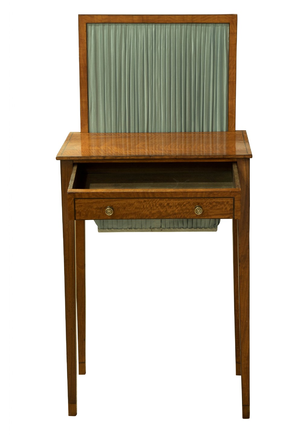 Satinwood Work Table with Fire Screen View II