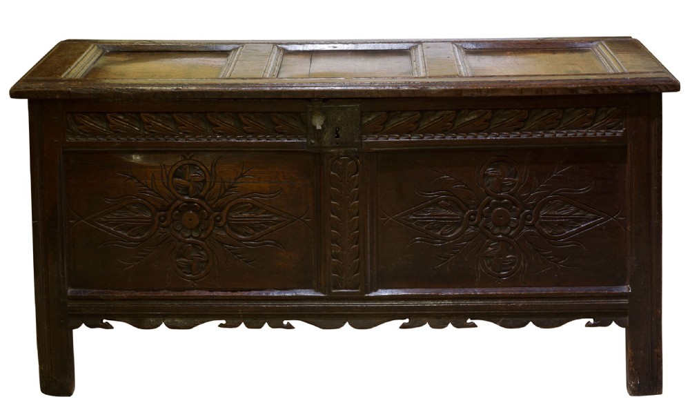 17thc Carved Front Coffer View III