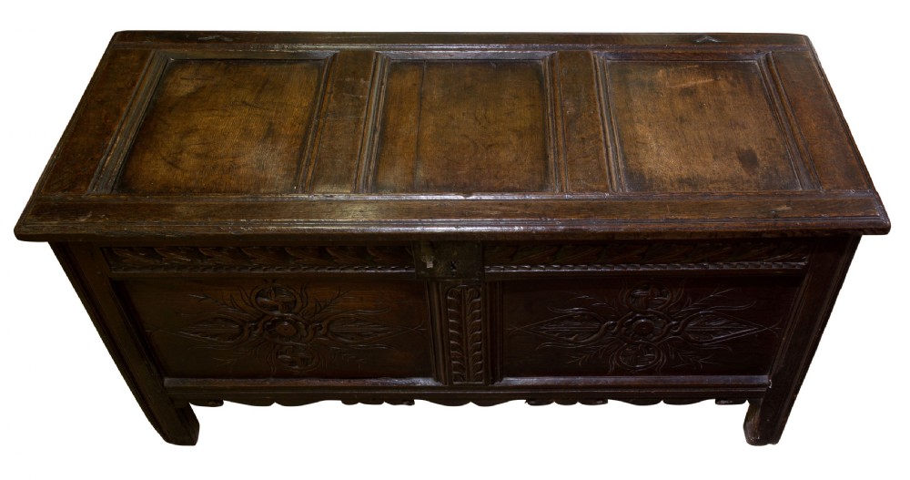 17thc Carved Front Coffer View V