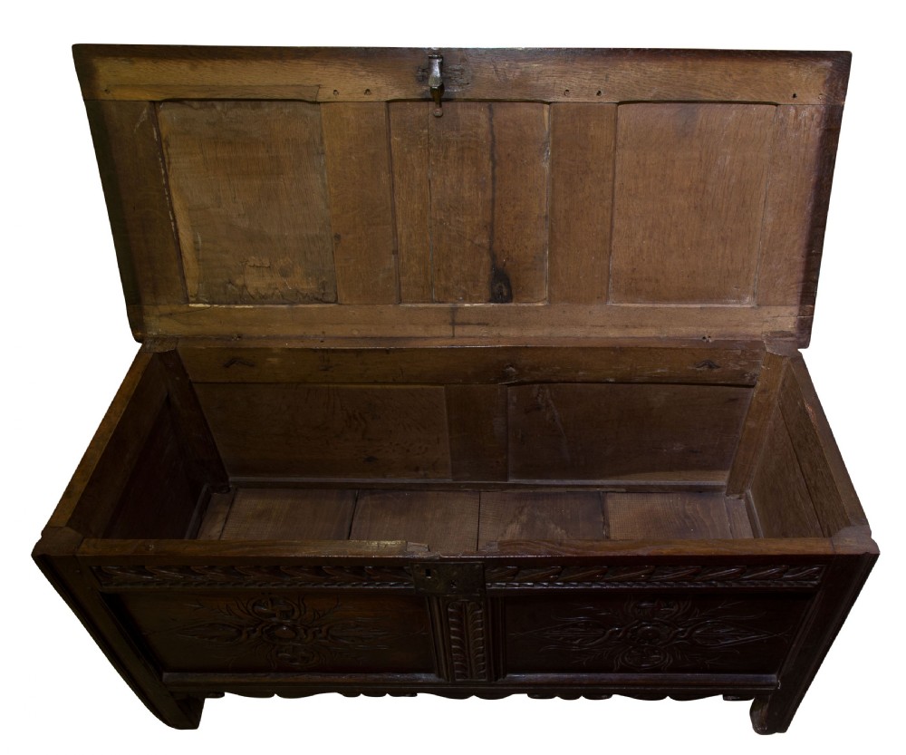 17thc Carved Front Coffer View VI