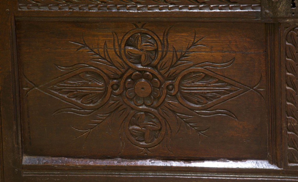 17thc Carved Front Coffer View VIII