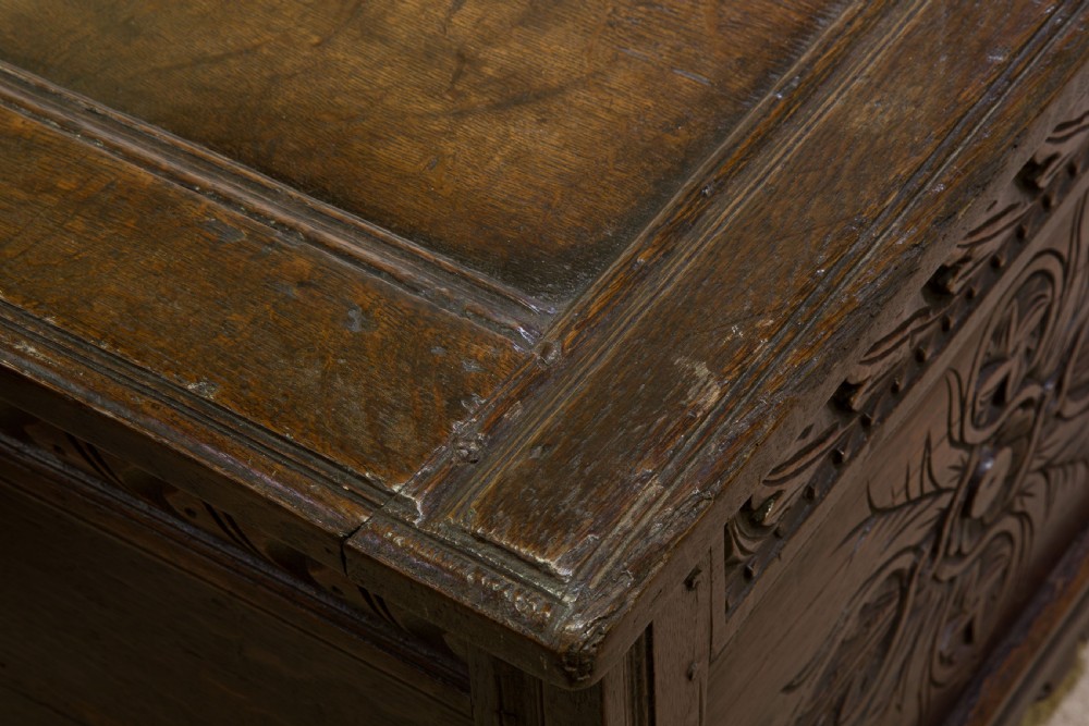 17thc Carved Front Coffer View IX