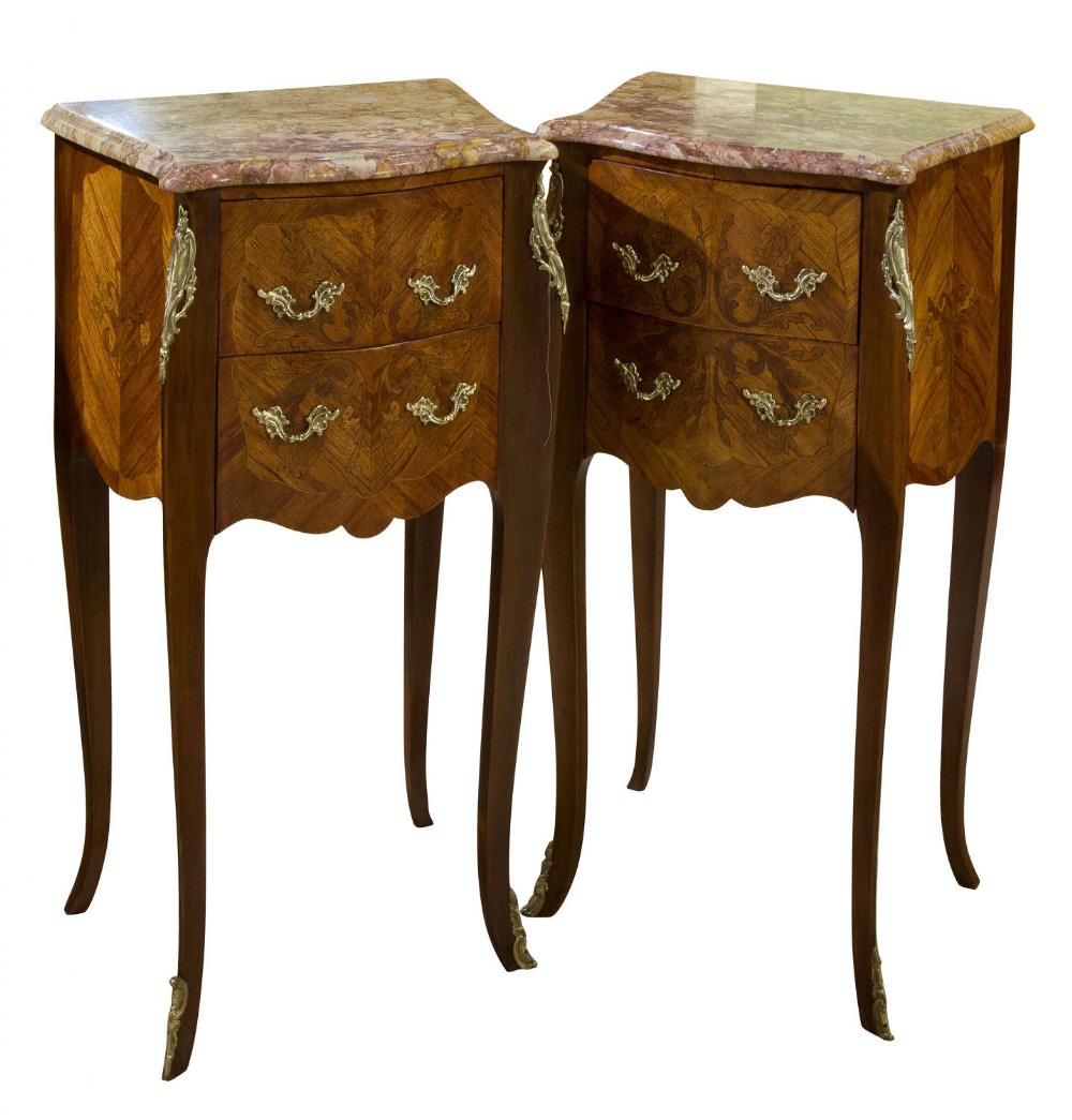 French Kingwood Bedside Cabinets
