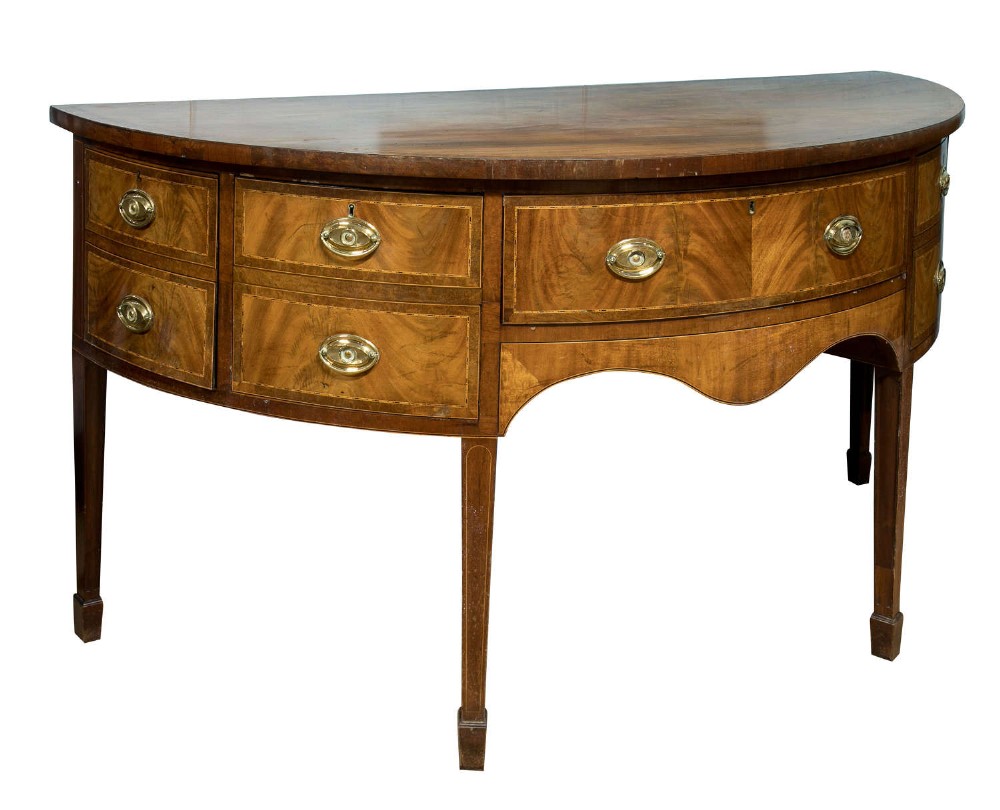 Early 19th Century Bow Front Mahogany Sideboard