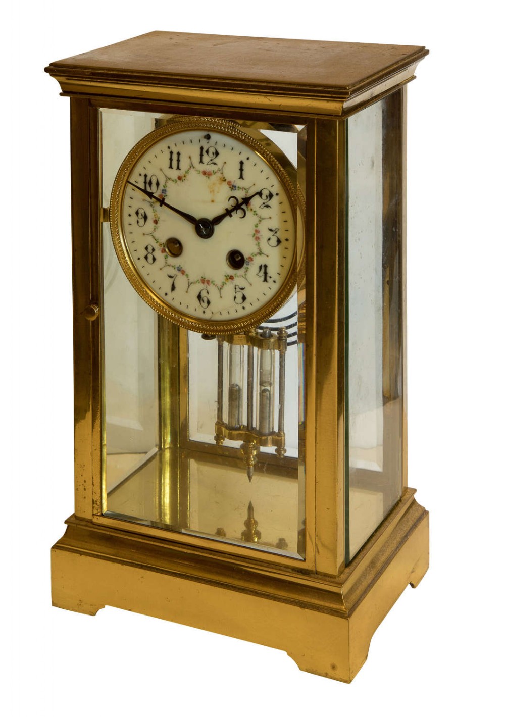 A Late 19th Century 4 Glass Cased 8 Day Mantel Clock