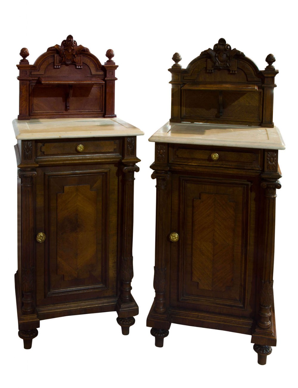 A Pair of Continental 19thc Bedside Cupboards