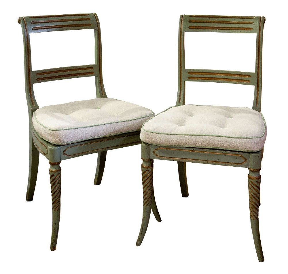 Pair of Regency Painted Side Chairs