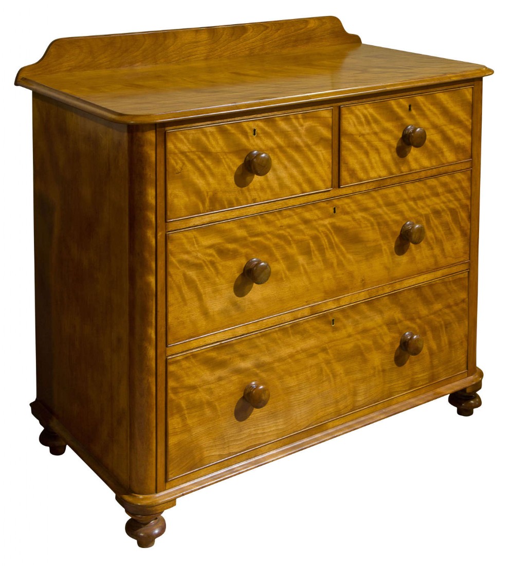 A Victorian Birch Satinwood Chest of Drawers