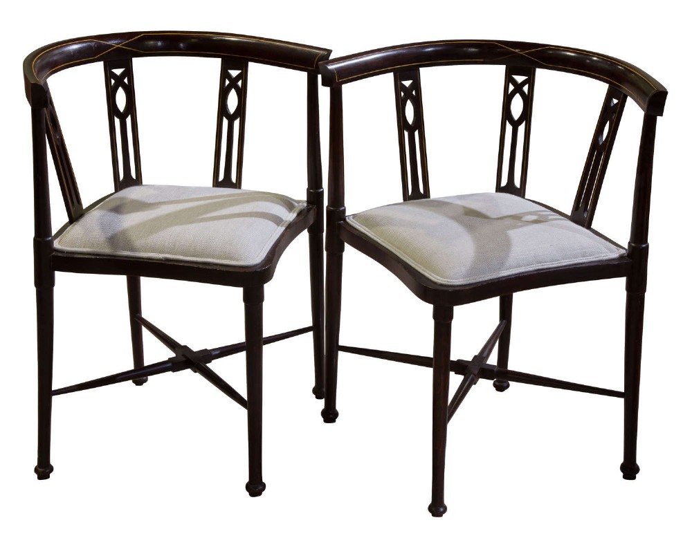 A Pair of Stained Beech Chairs