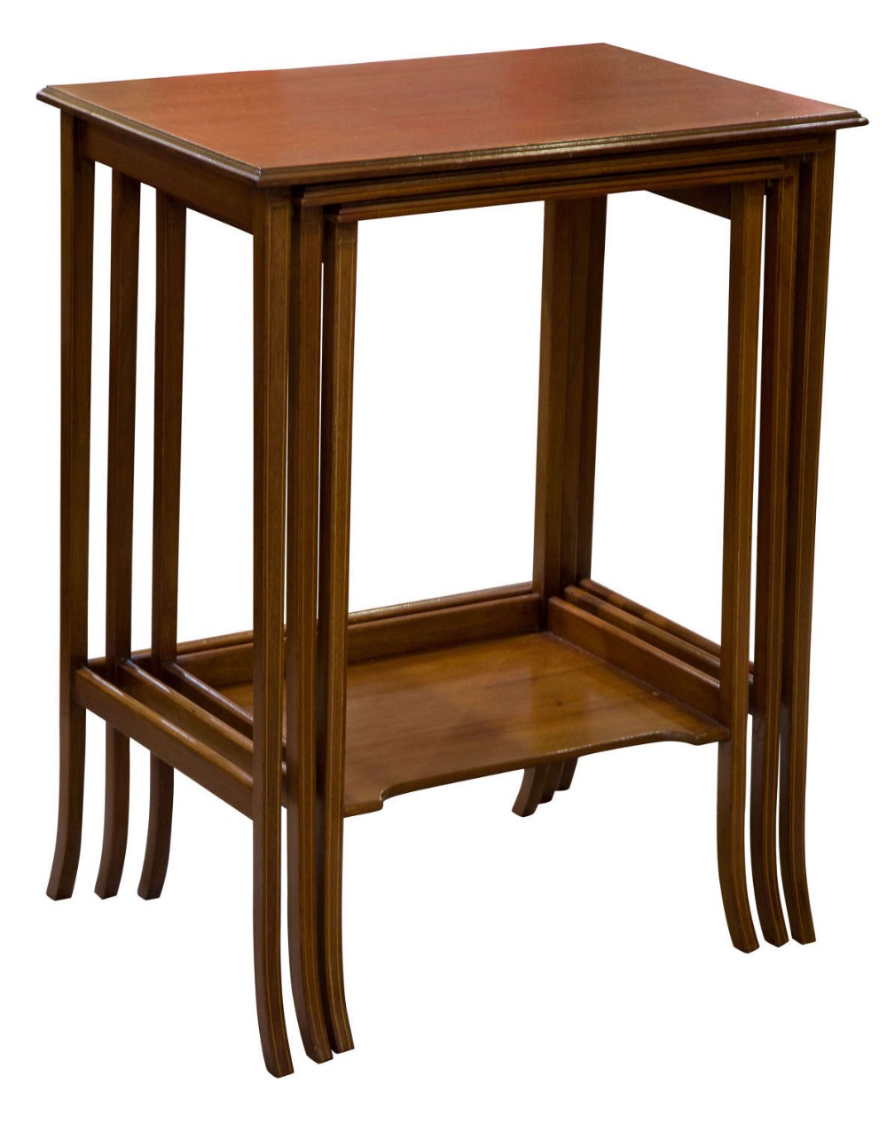 Nest of 3 mahogany tables